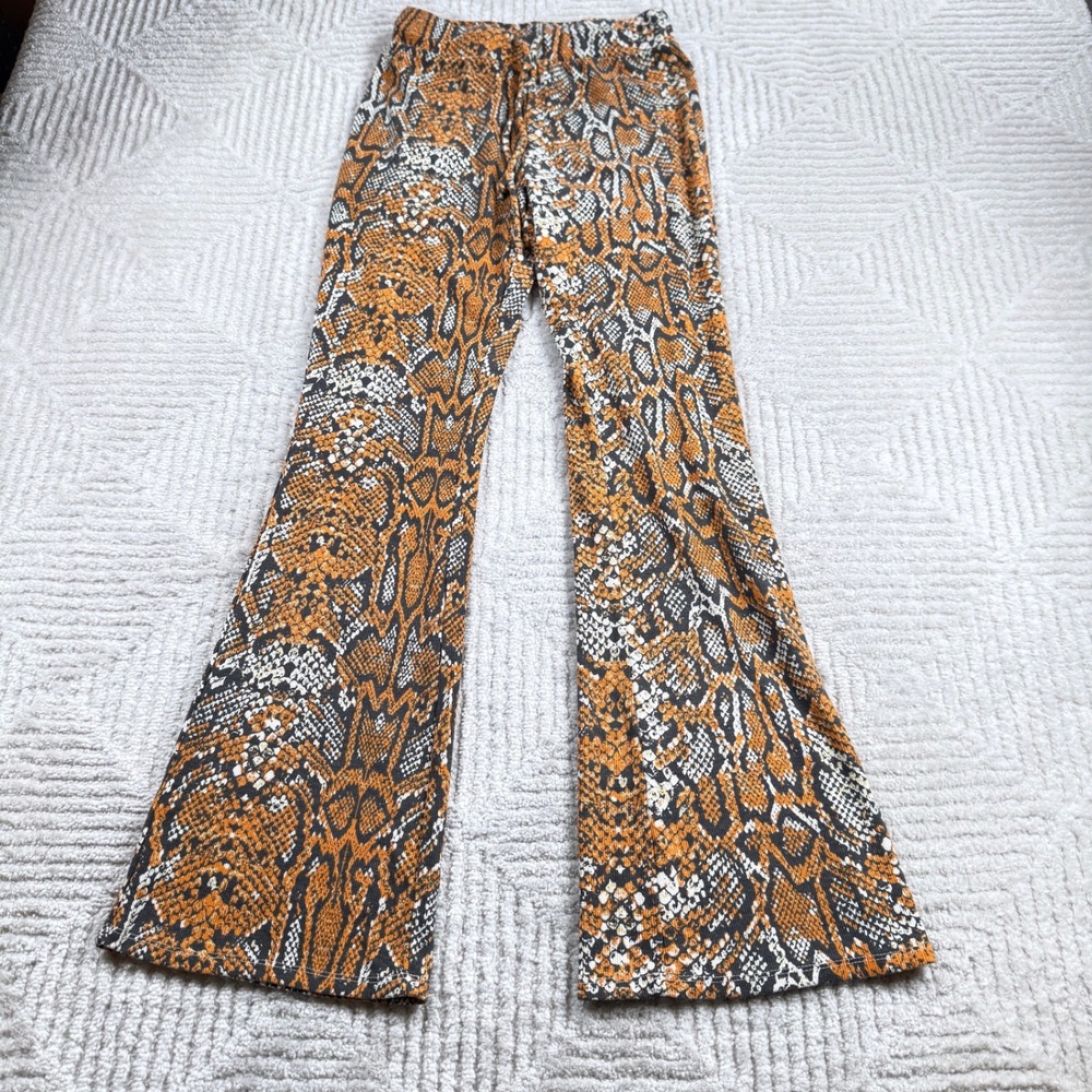 Chaser Snakeskin Flare Pants Women's Small Retro Bell Bottoms Retro NWT Festival
